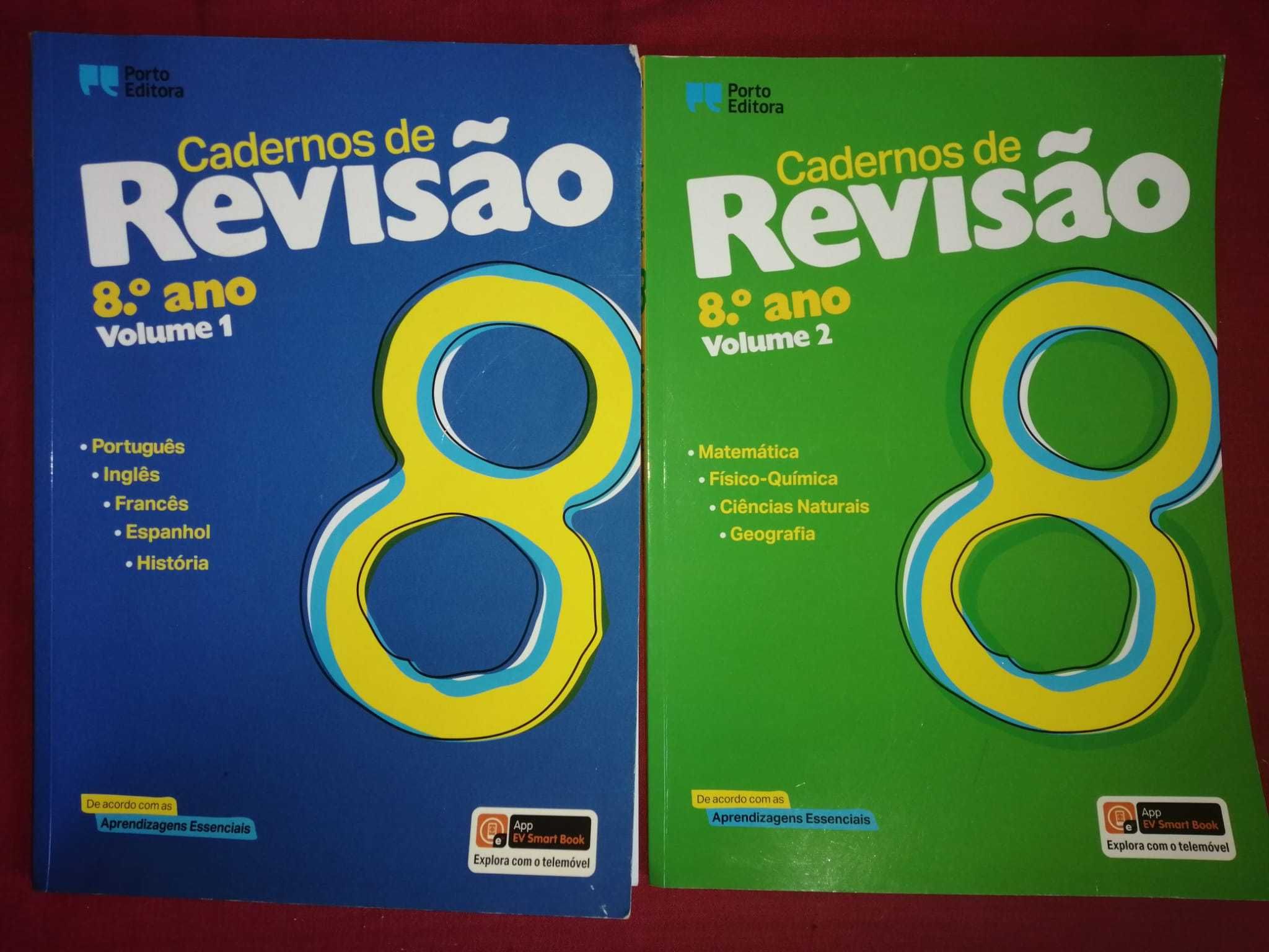 Livros escolares 8.º 2022 Cadernos de atividades e Cadernos de Revisão