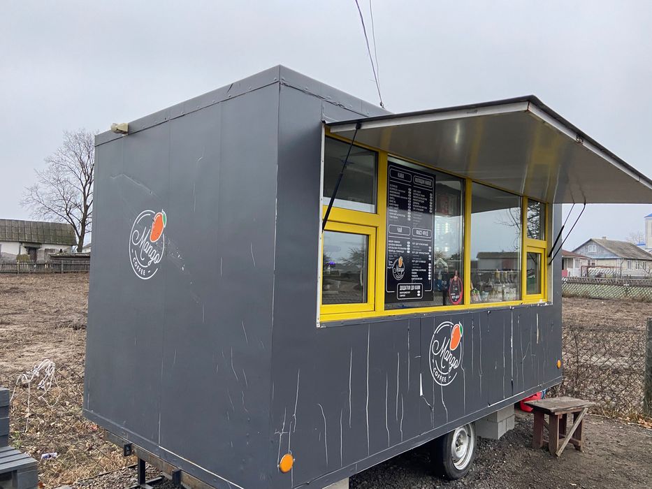 Торговий повільйон,приціп на колесах, фастфуд, кавʼярня