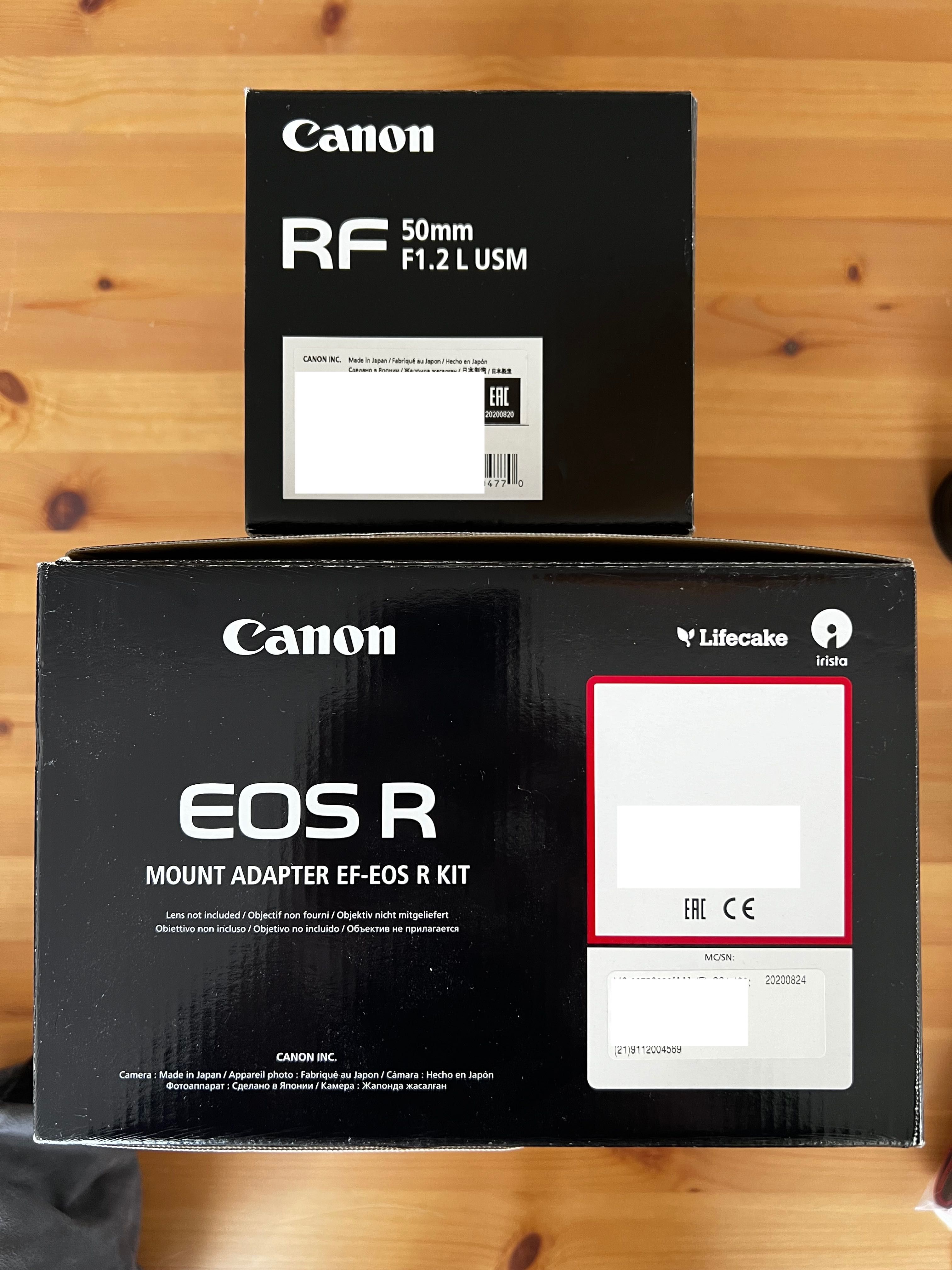 Canon EOS R + RF 50mm 1.2 R USM + Adapter EF FV