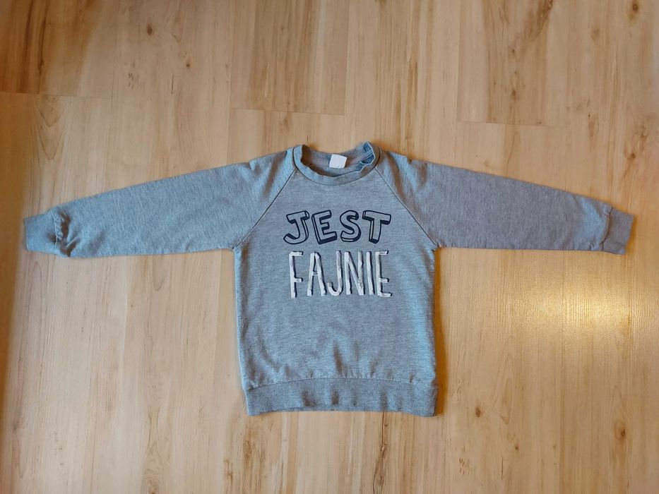 Bluza szara z napisem JEST FAJNIE Cool Club 116 cm