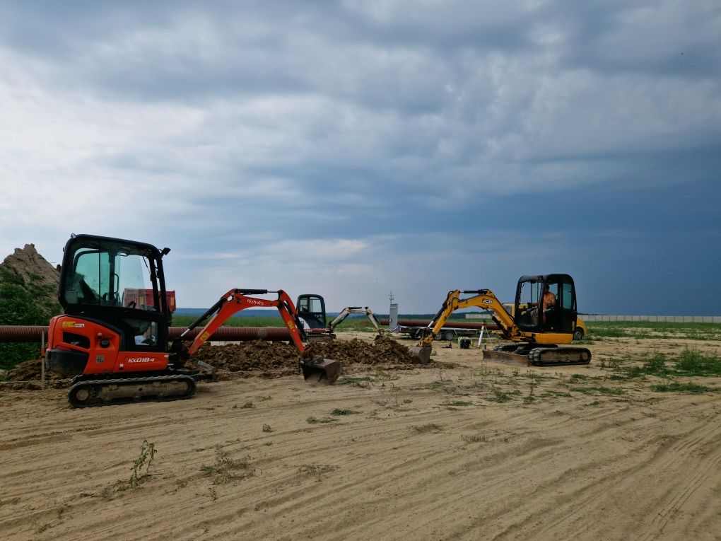 Usługi mini koparka 3,5 t / większą 4,5 t.  Wykopy usługi funadamenty