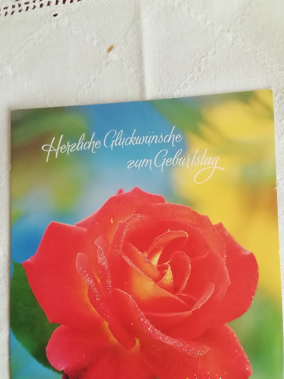 Postal de aniversário, alemão
