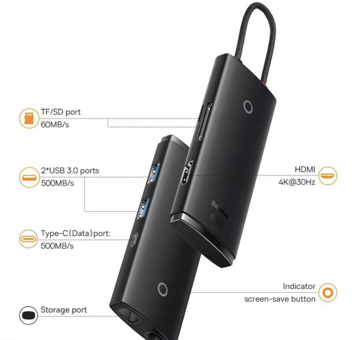 Adapter przejsciowka HUB usb-C 6 port