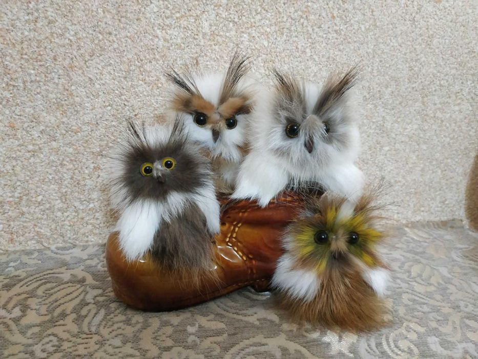 Игрушки натуральный мех совы