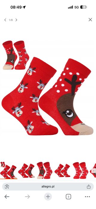 Czerwone skarpety dzieciece renifer smyk MORAJ