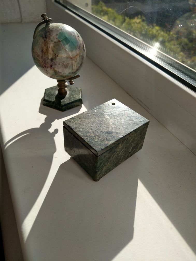 Канцелярский настольный набор мраморный глобус шкатулка мрамор камень