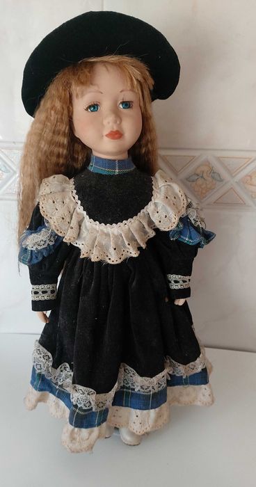 Boneca de porcelana grande de decoração