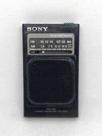 Sony ICF-S21 Rádio Portátil Antigo Vintage com Bolsa de Pele Original