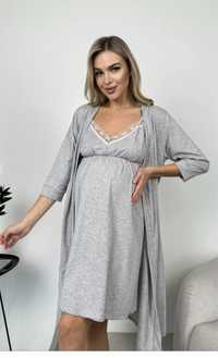 Набір Нічна сорочка + халат для вагітних та годуючих мам