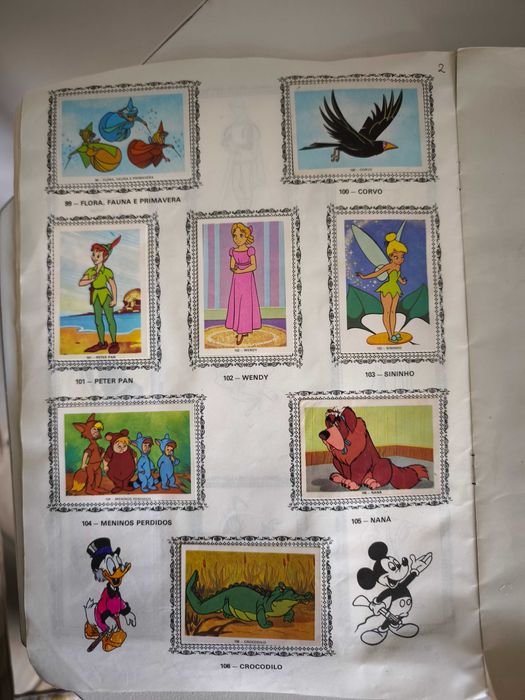 Caderna de cromos Walt Disney comemorativa 50 anos (incompleta) - 1977