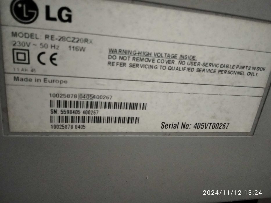 TV LG 70 cm diagonal