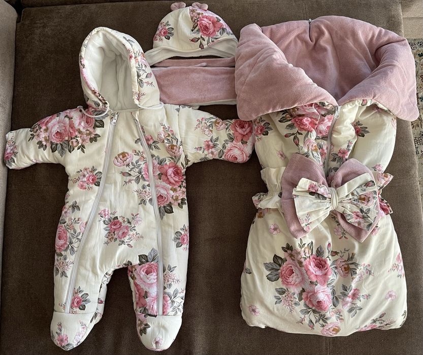 Набір в пологовий Комбінезон, конверт, шапочка, 62 розмір