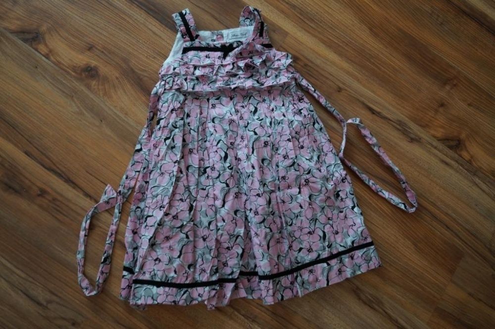 Sukienka bawełniana różowa 6-7l 122-128cm
