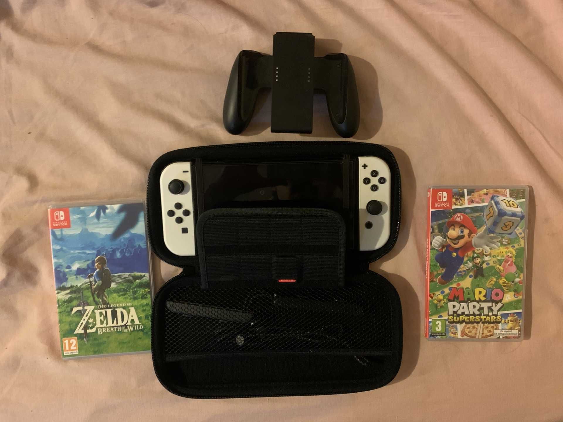 Nintendo Switch Oled +Zelda breath of the wild+ Mario Party Superstars