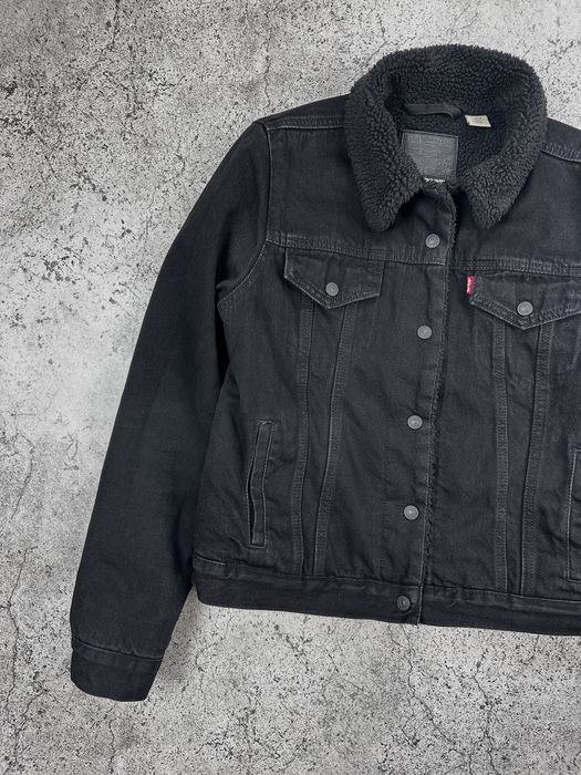 Жіноча джинсова куртка/шерпа на хутрі «Levi's Premium»