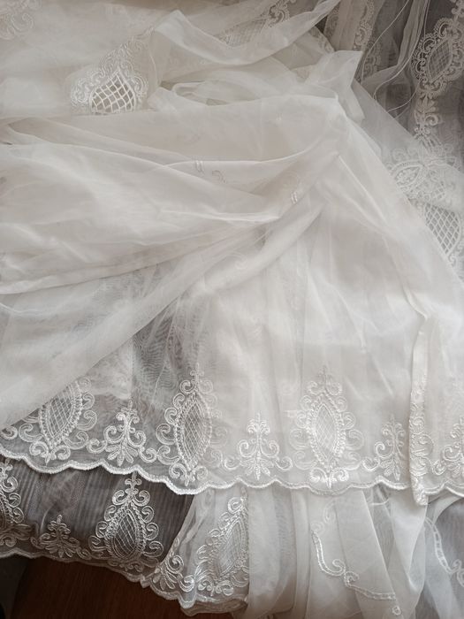 Тюль льон вишивка гладдю нова