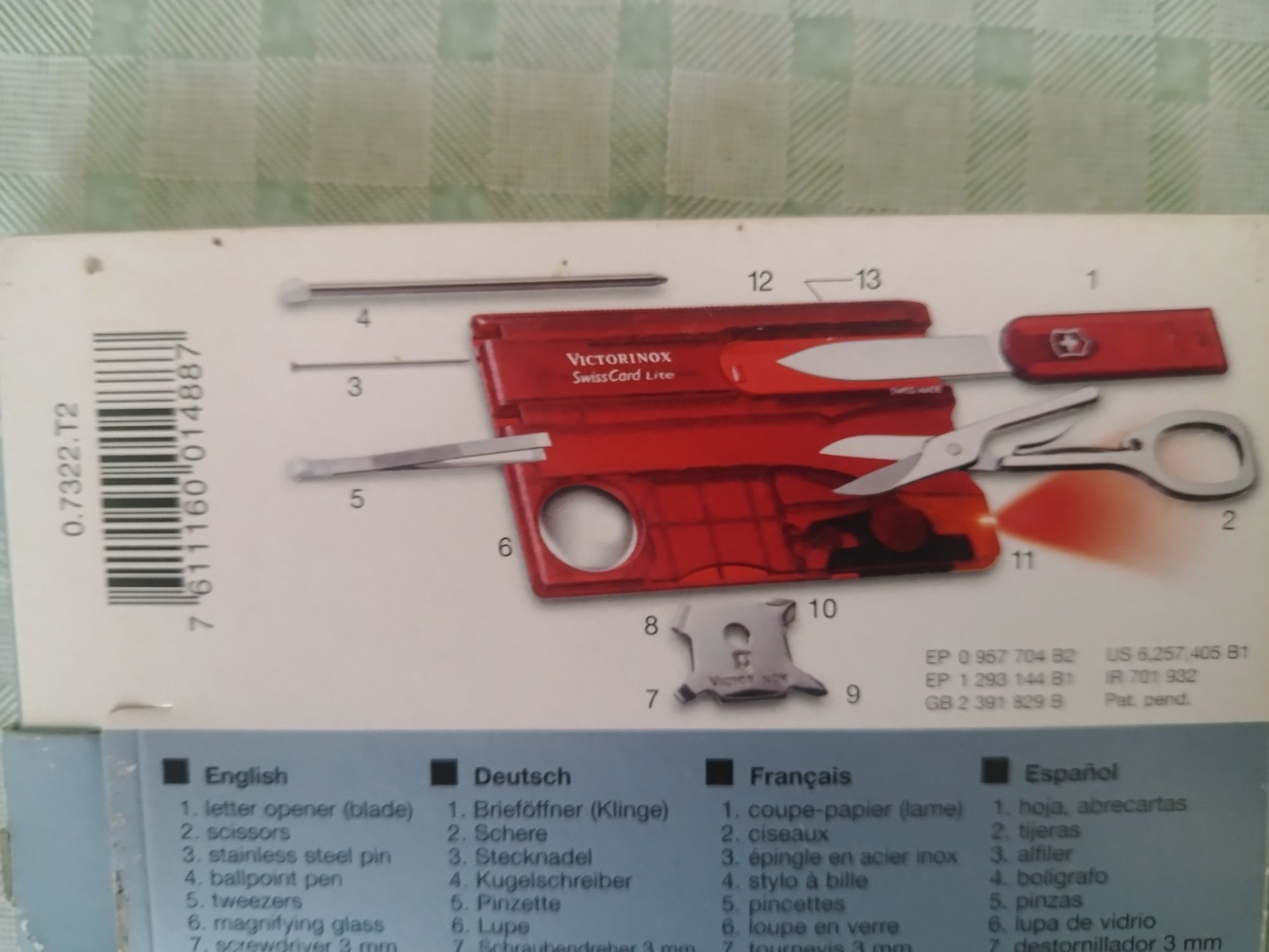 Нож карта Victorinox Swiss Card Lite