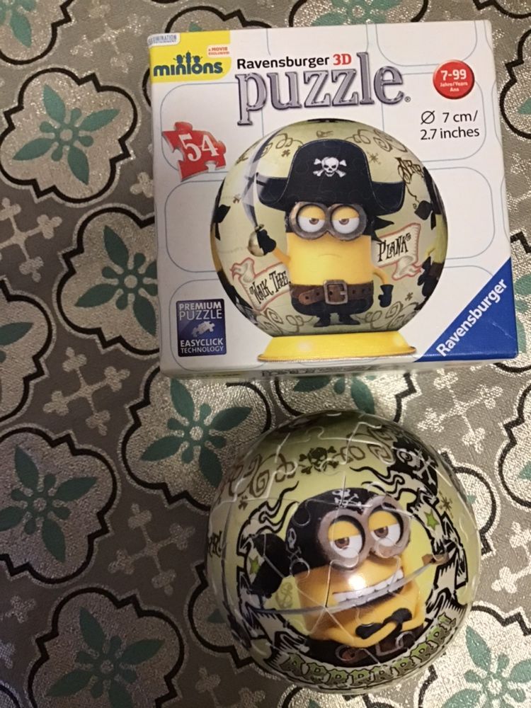 Пазли шар 3D минйон миньон minions 54 2шт ravensburger Англія