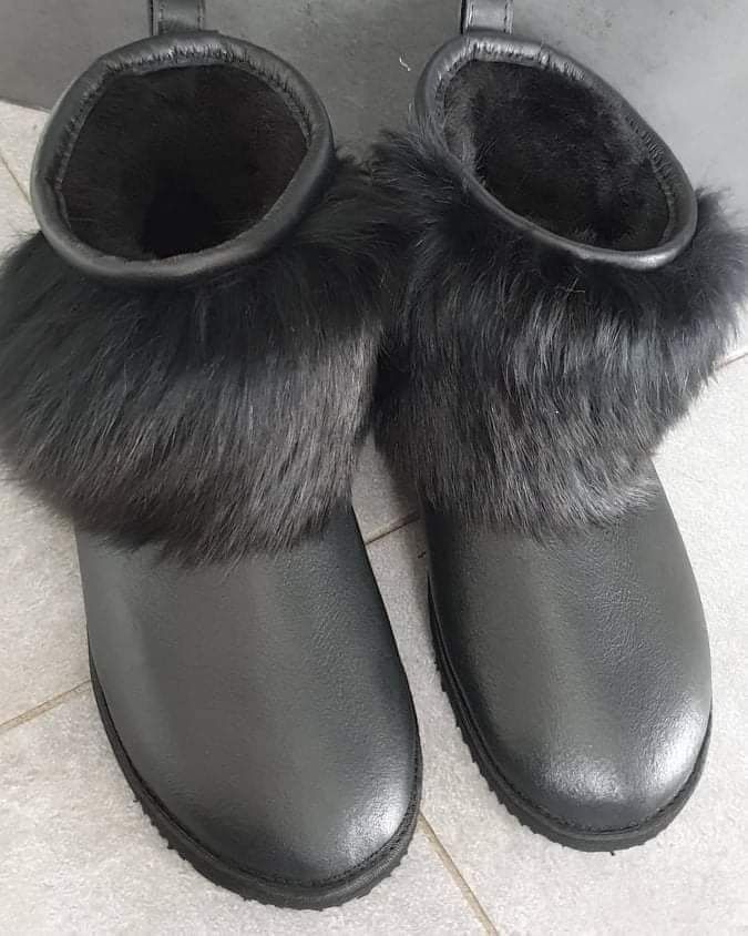 Buty damskie śniegowce naturalne futerko z jenota