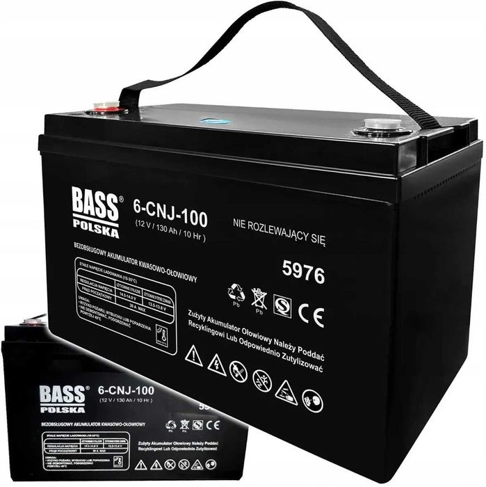 Акумулятор для ДБЖ и инверторов VRLA AGM 12V 100Ah Bass Polska