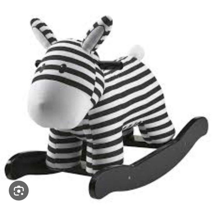 Konik na biegunach bujany zebra w paski KIDS concept