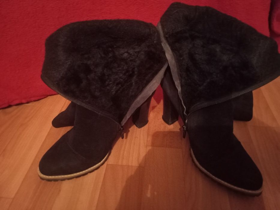 Сапоги чулки, натуральна замша