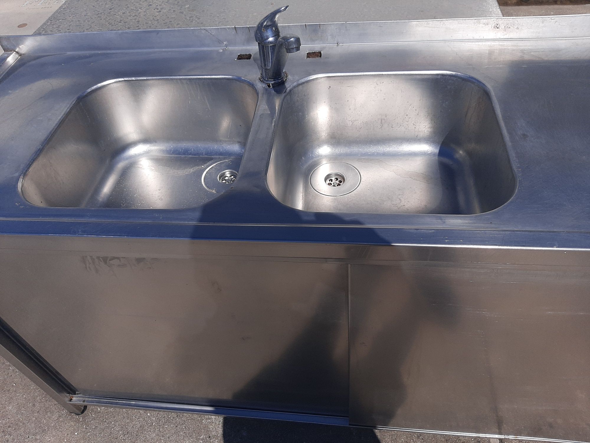Bancada lava louças 2 cubas  em inox