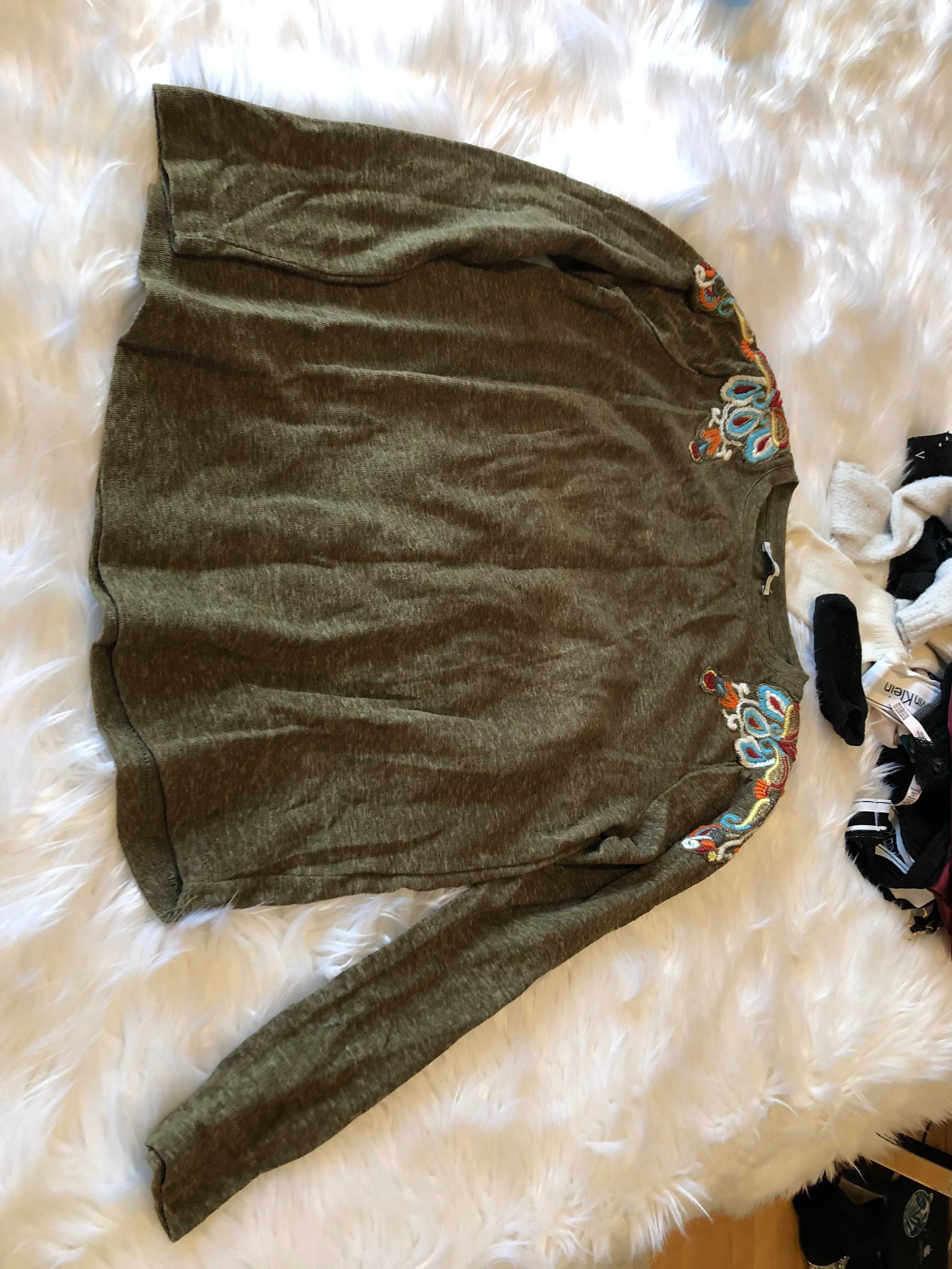 camisola zara verde tamanho m