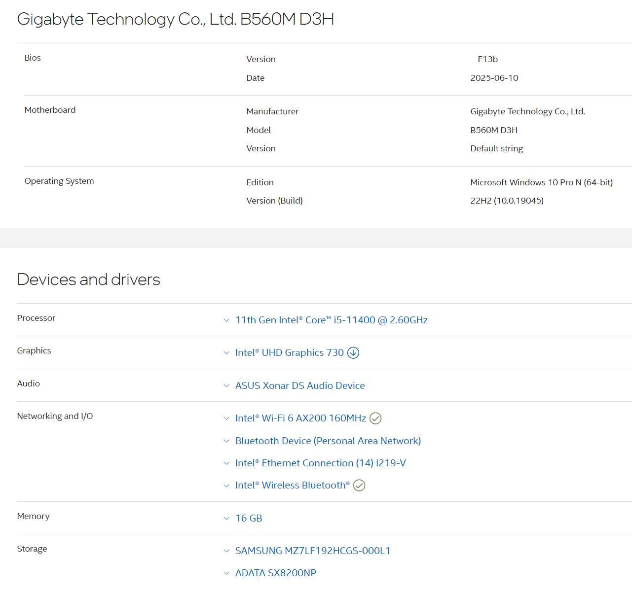 Komputer Core i5 16GB RAM SSD WiFi Karta dźwiękowa ASUS