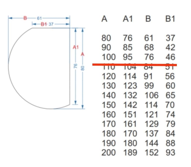 Nowe lustro do łazienki toaletki półokrągłe ścięte 100x76