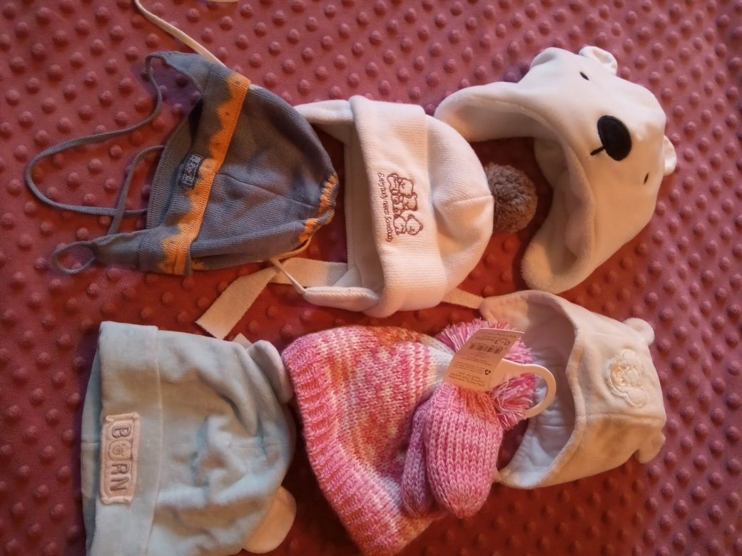 Zestaw czapek jesień zima niemowlęce