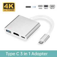 Хаб конвертер Type-C - HDMI USB Type-C 4K переходник перехідник