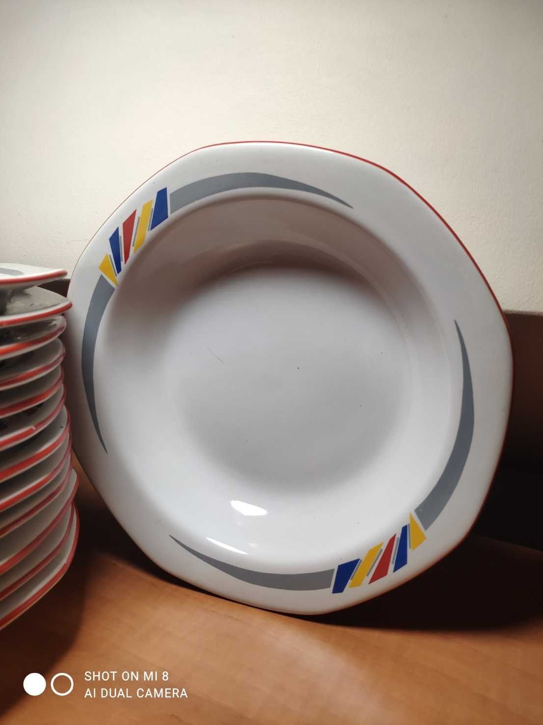 talerz głęboki obiadowy Porcelit Pruszków 13 sztuk vintage