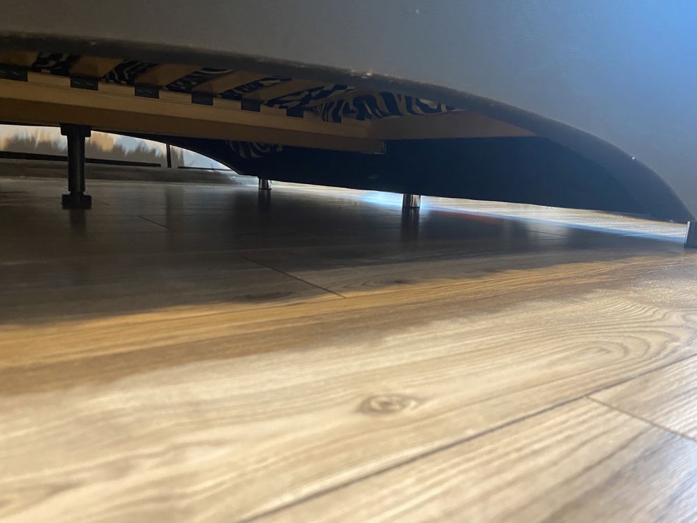 Mega rama Łóżko tapicerowane eko-skóra 160x250 Czarne eko skora
