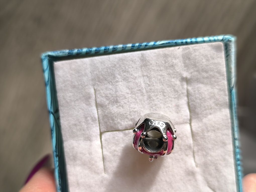 Nowa zawieszka srebrna beads berło różowe  do bransoletki lub naszyjni