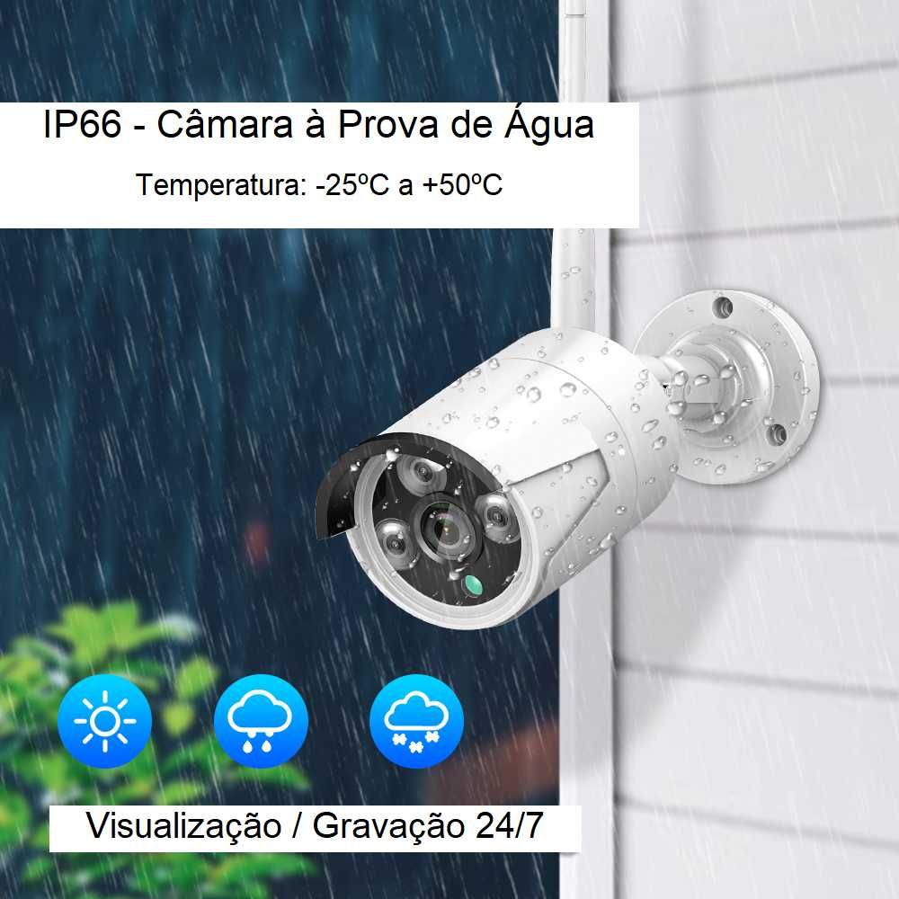 Kit Vigilância 8 Canais * Monitor Incluído * WiFi * 4 Câmaras FULL HD