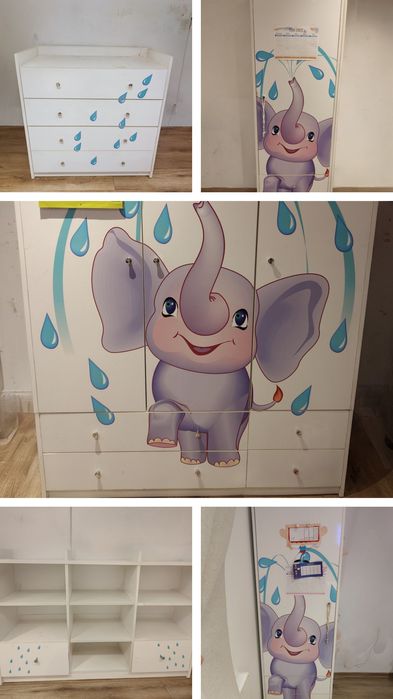 Pilnie sprzedam zestaw mebli dziecięcych 5 elem. szafy regał komoda