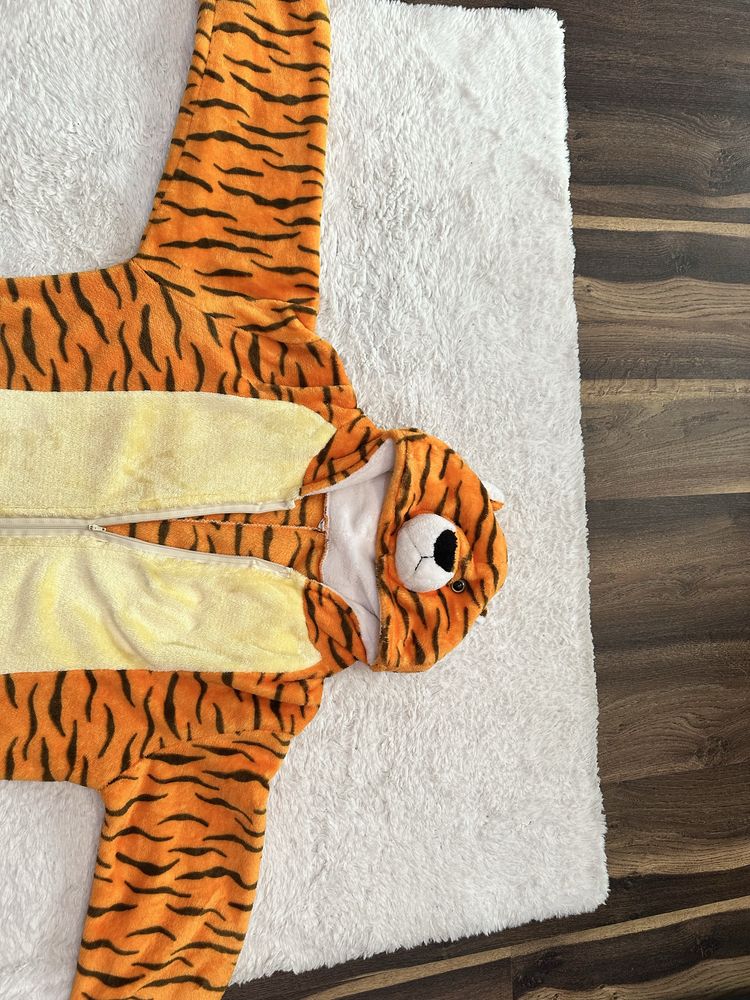 piżama onesie tygrys pomarańcz kigurumi duża L kaptur ogon