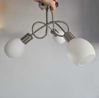 Lampa Sufitowa 3 żarówki, nowoczesna, srebrna z żarówkami