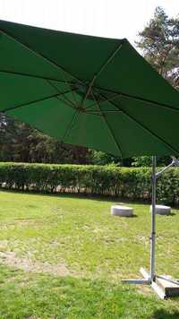 Parasol ogrodowy 3x3m zielony stan dobry