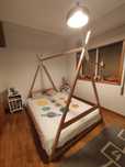 Cama Montessori tipo tenda + colchão incluído (1,90m x 1,40m)
