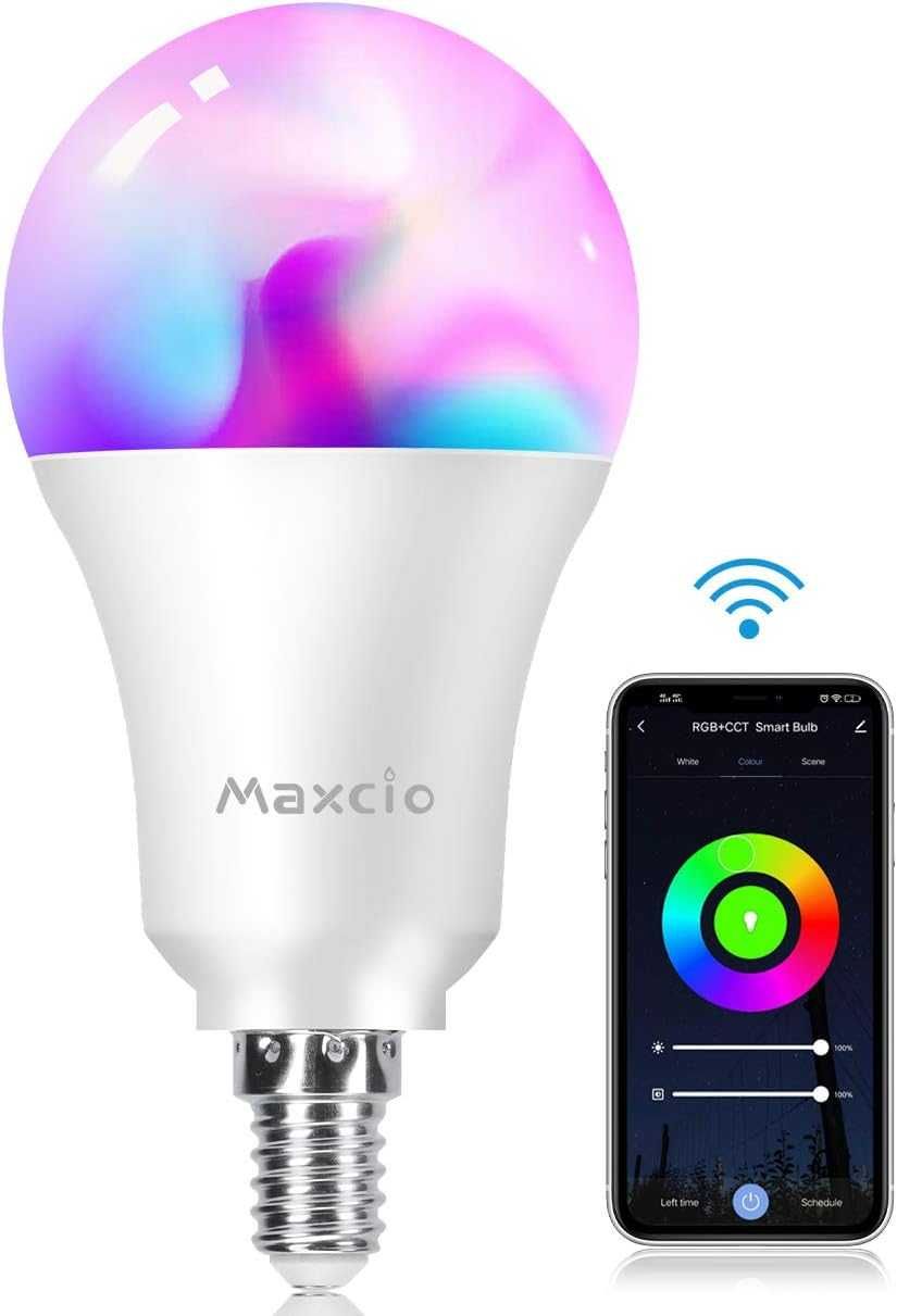Lampa Smart Alexa, Maxcio Wifi LED, 9 W, E14,