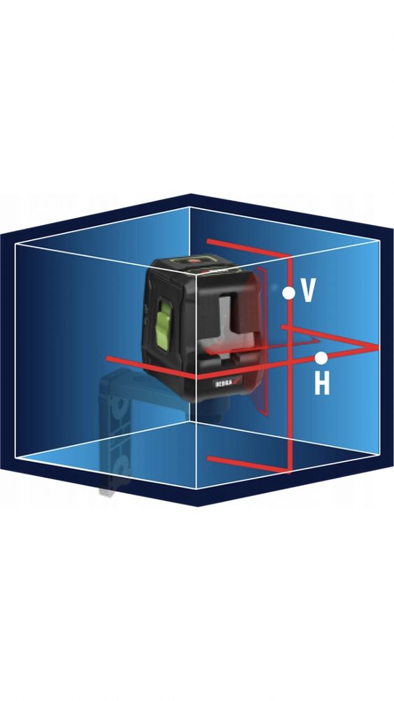 Laser Krzyżowy 20m DEDRA - Poziomica +Uchwyt +Etui