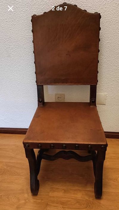 conjunto de 2 cadeiras em couro - anos 60