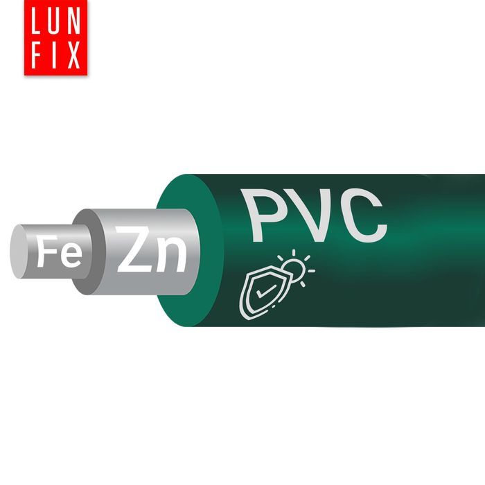 Drut naciągowy do siatki zielony ocynk+PCV długość 100m, fi 3.1mm