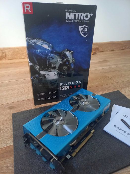Sapphire Radeon RX580 Nitro+ SE 8GB box pełne spa LED RGB, TOP