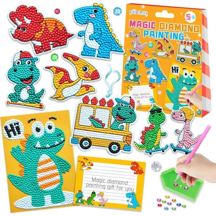 Haft Diamentowy Naklejki Mozaika Dinozaury Zestaw
