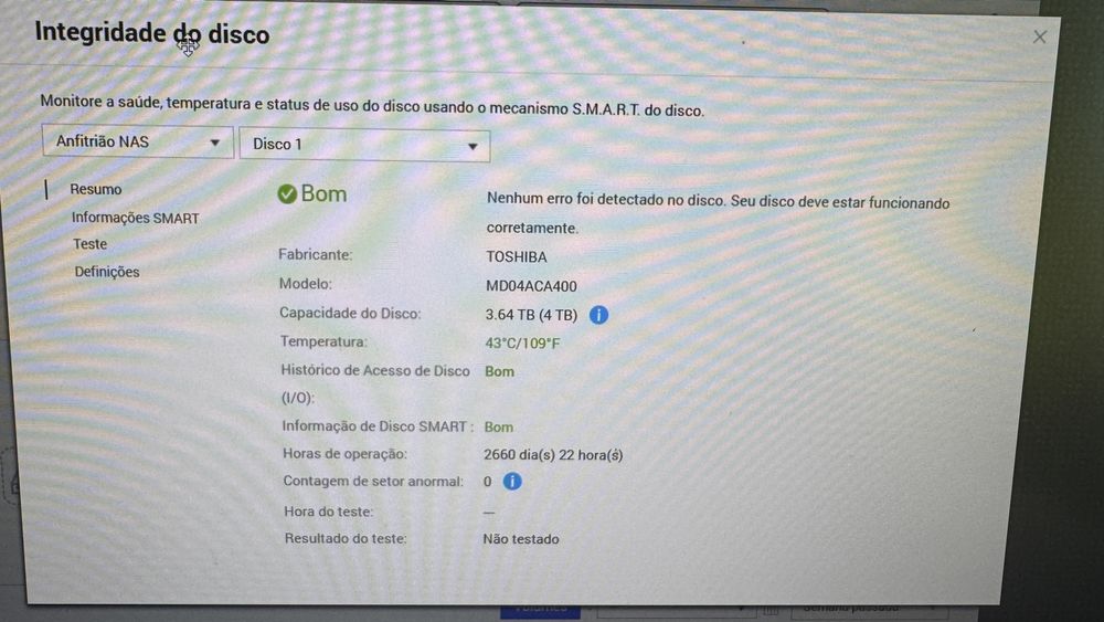 Disco rede QNAP TS-228 com 2 discos 4 tbytes