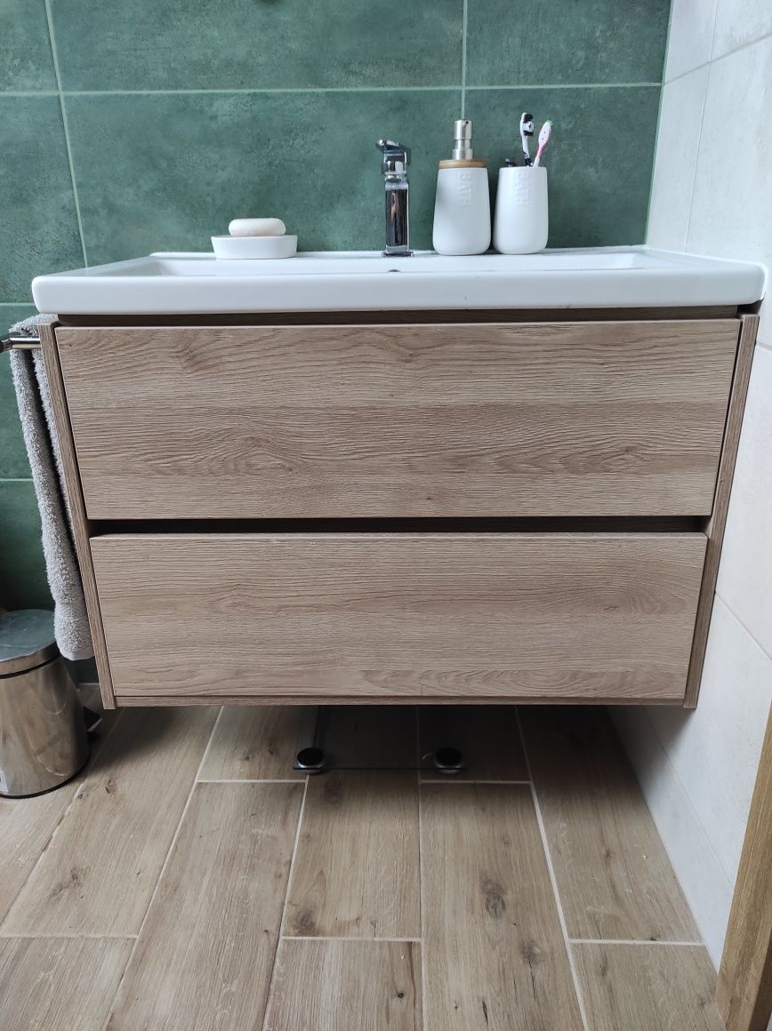 Szafka łazienkowa pod umywalkę Cersanit Crea 80 cm dąb