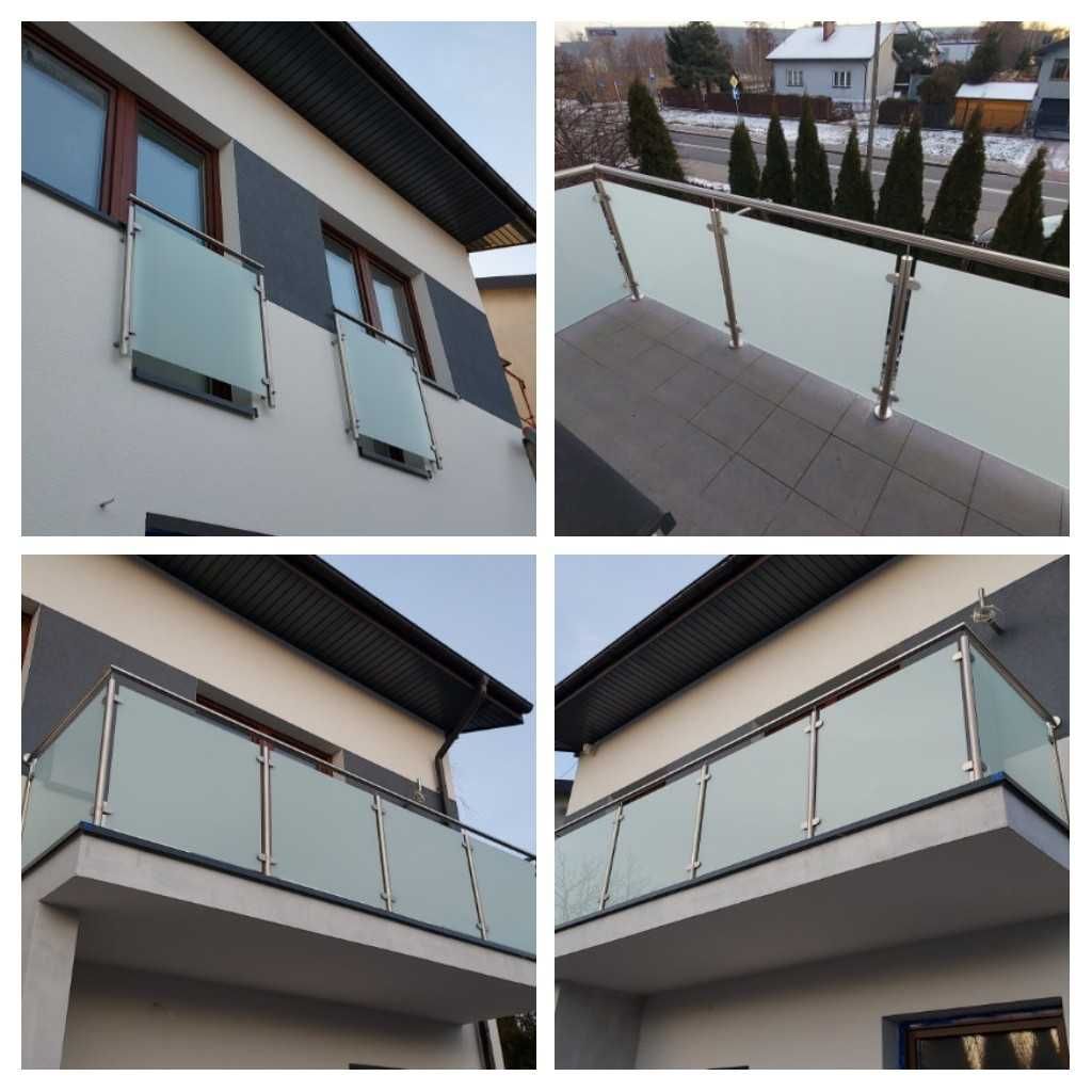 Balustrady z montażem szklane, nierdzewne, ze stali  INOX-FORCE